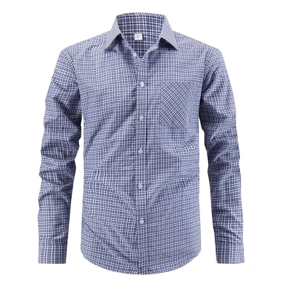 Gamivast Golf Shirts for Men Plaid Slim Fit Button up Shirts with Chest Pocket Trendy Long Sleeve Pullover Golf & Office Casual Outfits