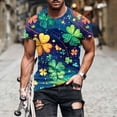 thumbnail image 1 of Gamivast Graphic T Shirts for Men Print Muscle Fit Crew Neck T-Shirts Stretch Short Sleeve Tee Shirts Colorful Clover Night Club Party Clothing, 1 of 5