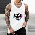 thumbnail image 1 of Gamivast Graphic Tank Top for Men Sleeveless Muscle Tee Fitness Bodybuilding Gym Workout Shirt Casual Summer Activewear with Printed Design for Sports Training White XL, 1 of 5