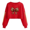 thumbnail image 1 of Gamivast Graphic Tees for Women Football Bow Game Day Print Sweatshirts Drop Shoulder Long Sleeve Pullover Tops Trendy Casual Athletic Wear, 1 of 5