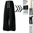 thumbnail image 1 of Gamivast Gym Sweatpants Men Travel Oversized Wide Leg Pants with Pockets Lounge Work Drawstring Solid Sweatpants Comfortable Elastic Waist Open Bottom Joggers, 1 of 4
