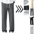 thumbnail image 1 of Gamivast Gym Sweatpants Men Travel Oversized Wide Leg Pants with Pockets Lounge Work Drawstring Solid Sweatpants Comfortable Elastic Waist Open Bottom Joggers, 1 of 5