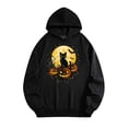 thumbnail image 1 of Gamivast Halloween Graphic Hoodies for Women Black Cat Sitting On Pumpkins Under Full Moon Print Long Sleeve Pullover Sweatshirts Casual Fall Tops Jumper Wear Black L, 1 of 5