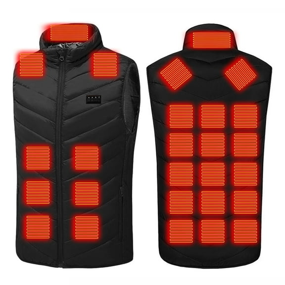 Gamivast Heated Jackets for Men and Women Sleeveless 26 Heating Zones 3-levels Quilted Heated Vest with 4 Control Thermal Zip Up Stand Collar Coats with Power Pocket USB Charging Vest no Power Bank