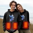 thumbnail image 1 of Gamivast Heated Sweatshirts for Men and Women Hooded 5 Heating Areas and 3-levels Pullover with Pocket Butterflies Printed Washable Hoodies Hiking Outerwear no Power Bank, 1 of 5