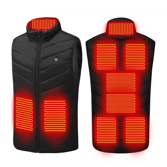 Gamivast Heated Vest for Men and Women Rechargeable Warm Quilted Coat with Multiple Heating Zones and 3-levels Stand Collar Zip Up Sleeveless Jackets with Zipper Pockets USB Charging no Power Bank
