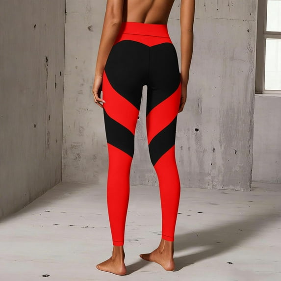 Gamivast High Waist Leggings for Women Color Block Stretchy Tummy Control Compression Legging Slim Fit Casual Seamless Gym Workout Pants