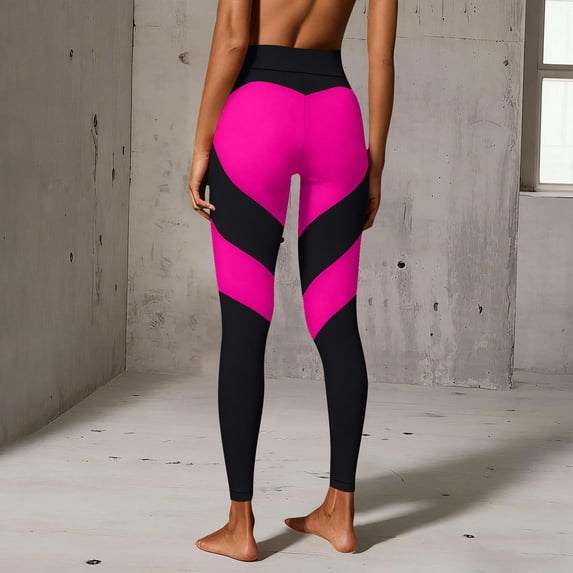 Gamivast High Waist Leggings for Women Color Block Stretchy Tummy Control Compression Legging Slim Fit Casual Seamless Gym Workout Pants