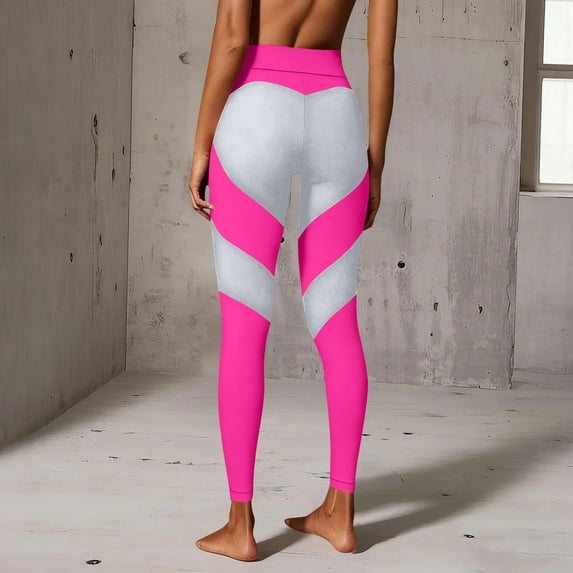 Gamivast High Waist Leggings for Women Color Block Stretchy Tummy Control Compression Legging Slim Fit Casual Seamless Gym Workout Pants