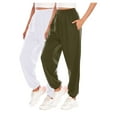 thumbnail image 1 of Gamivast 2 Pack Sweatpants Women Casual Lounge Straight Leg Joggers with Pockets Athletic Running Elastic Waist Pull on Pants Winter Work Cuffs Pants, 1 of 2