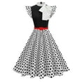 thumbnail image 1 of Gamivast Holiday Dresses for Women Midi 1950S Vintage Polka Dot Cocktail Swing Dress 50S Short Sleeve Audrey Prom Dress A Line Tea Party Dress, 1 of 4