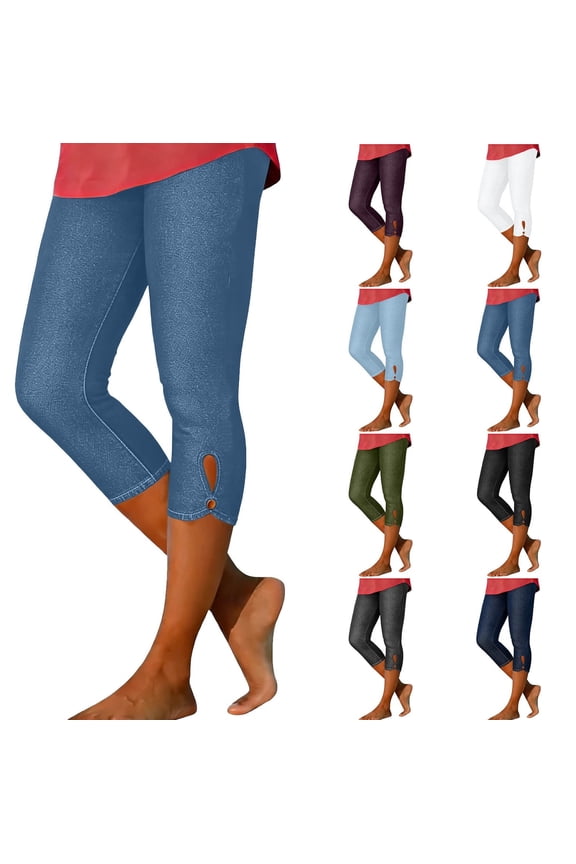 Jeans for Women Capri High Waisted Skinny Stretchy Pants Casual Fitted Tummy Control Pull on Jeggings Dressy Denim Trendy Clothes 2026