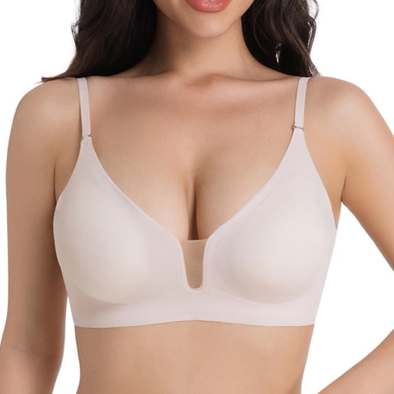 Gamivast Jelly Bras for Women Full Coverage Supportive Soft Sheer Bralette Comfortable Seamless Adjustable Strap Everyday Bralette Smoothing Bra