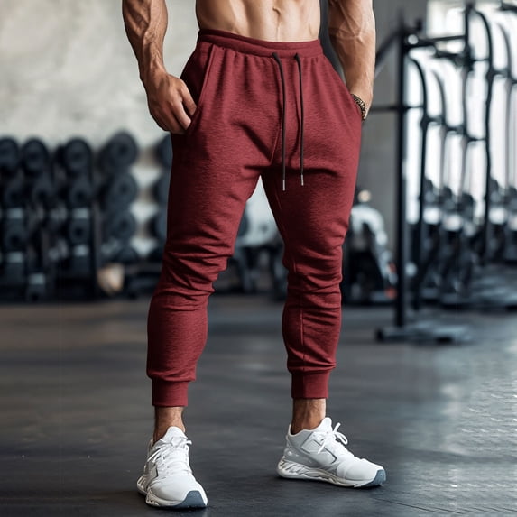 Gamivast Joggers for Men Tall And Big Straight Leg Athletic Joggers with Pockets Active Elastic Waist Drawstring Tapered Sweatpants Workout Outdoor Cuffed Pants