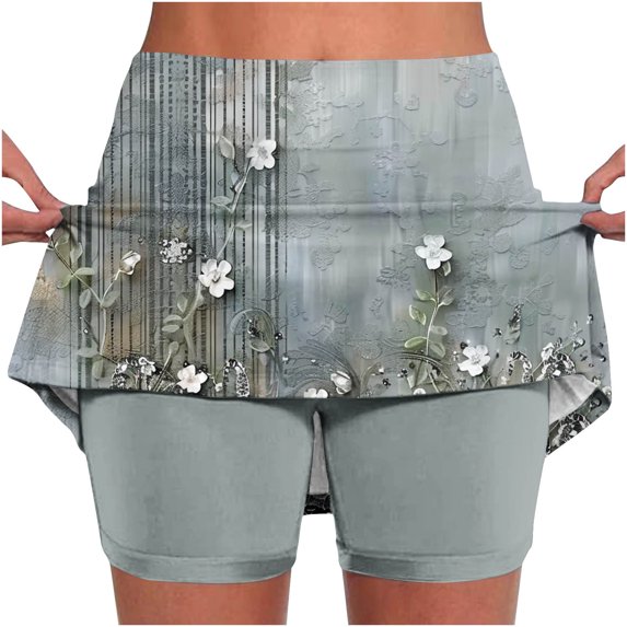 Gamivast Juniors Clearance Womens Skorts with Pockets Tummy Control Plus Size Skorts for Women High Waist Athletic Sports Pants Skirt Casual Shorts Running Shorts L Cancel Membership