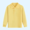 thumbnail image 1 of Gamivast Kids Collared Shirt Long Sleeve Classic Button Down Tee Back To School Casual Pullover Tops for Boys And Girls School And formal Wear Yellow 170, 1 of 3