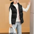 thumbnail image 1 of Gamivast Kids Vest Girls Boys Hooded Lightweight Zip up Sleeveless Down Jackets with Pockets Winter Warm Letter Printed Padded Outerwear for Teen Kids Puffy Vest （4-15）, 1 of 6