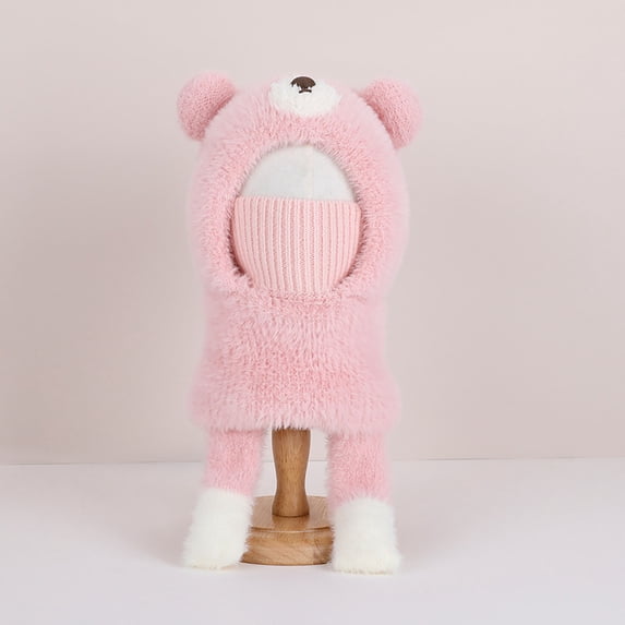 Gamivast Kids Winter Fleece Balaclava Hat for Boys And Girls Warm Full Face Ski Mask Hood Cap Windproof Fuzzy Fleece Neck Warmer Gaiter Toddler Bear Ear Beanies Hats
