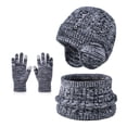 thumbnail image 1 of Gamivast Kids Winter Hat Glove Scarf Sets Girls with Earflaps Knit Warm Gaiter Mittens Fleece Lined Set Boys And Girls Winter Hats for Ages 6-13 Cold Weather 3 Pack Sets, 1 of 4