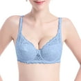 thumbnail image 1 of Gamivast Lace Bralettes for Women Underwire Push Up Bra Sexy Lace Lingerie Underwear Lace Bralette Minimizer Bras Everyday Bra BlueL Brasier Sin Costuras Para Mujer, 1 of 8