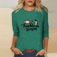 thumbnail image 1 of Gamivast Ladies Tops And Blouses Football & Heart Graphic 3/4 Sleeve Shirt Game Day Crewneck Tunic Going Out Sweatshirts casual Loose Superbowl Outfit S-5Xl, 1 of 5