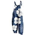 thumbnail image 1 of Gamivast Linen Summer jumpsuit for Women Floral Print Adjustable Strap Jumpsuit Bib Overalls Loose Fit Wide Leg Pants Breathable Soft Comfy Beach Holiday Outfit, 1 of 5