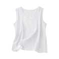 thumbnail image 1 of Gamivast Linen Tank Tops for Women V Neck Sleeveless Casual Summer Beach Vacation Layering Tops Loose Fit Solid Pattern Textured Fabric Breathable Lightweight Shirts, 1 of 5