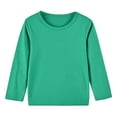 thumbnail image 1 of Gamivast Long Sleeve T-Shirt for Boys Girls Basic Crew Neck Pullover Tee Comfortable Loose Fit Lightweight Everyday Layering Top Green 150, 1 of 2
