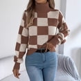 thumbnail image 1 of Gamivast Loose Women's Color Block Striped Sweaters Casual Long Cuffed Sleeve Pullover Lightweight Crew Neck Ribbed Knit Sweatshirt Fall Winter Knitwear, 1 of 3