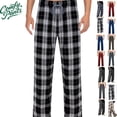 thumbnail image 1 of Gamivast Lounge Pants Men Baggy Straight Wide Leg Sweatpants with Pockets Comfortable Casual Elastic High Waist Trouser Outdoor Drawstring Plaid Pants, 1 of 7