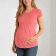 thumbnail image 1 of Gamivast Maternity Shirts for Women Scoop Neck Empire Waist Pleated Fit Tops Soft Stretchy Comfortable Short Sleeve Blouse Pregnancy Casual Daily outfits, 1 of 9