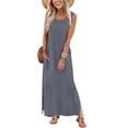 thumbnail image 1 of Gamivast Maxi Dresses for Women Sleeveless Crewneck Long Dress Loose Fit Maxi Dress Side Slit With Pockets Casual Beach Vacation Daily Tank Dress, 1 of 8