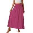thumbnail image 1 of Gamivast Maxi Skirts for Women Eyelet Embroidered Tiered High Waisted Boho Skirt Flowy Casual A Line Lace Skirt Summer Beach Vacation Party Daily Wear, 1 of 7