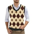 thumbnail image 1 of Gamivast Men Sleeveless Sweater Casual Vintage Knit Sweater V Neck Lightweight Vest Slim Fit Casual Business Pullover Khaki L Placed My Account Recently Account Purchase History, 1 of 5