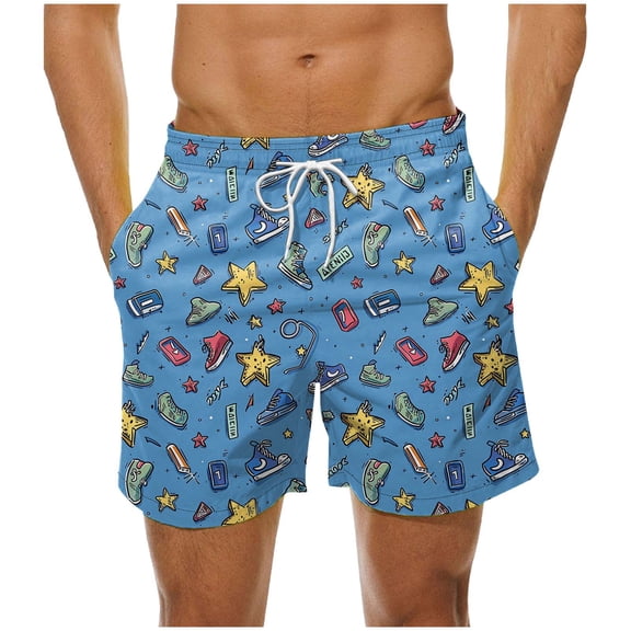 Gamivast Men Swim Trunks Lobster Print Elastic Waist Board Shorts 7 Inch Inseam Loose Holiday Drawstring Swimwear Summer Beach Vacation Outfits 2026