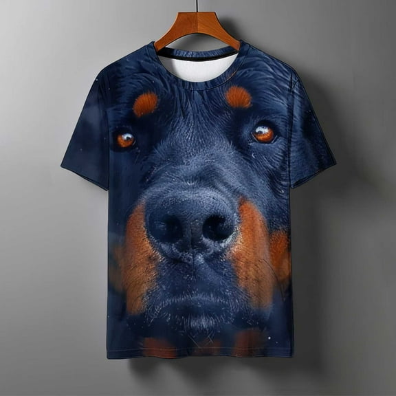 Gamivast Men T Shirts 3D Dog Print Graphic Tshirt Cool Design Crew Neck Tee Casual Short Sleeve T-Shirt Navy XXXL Placed Recently by Me Placed Recently By Me,the Past Month