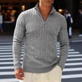 thumbnail image 1 of Gamivast Men's 1/4 Zip Sweaters Long Sleeve Slim Fit Pullover Knitted Mock Neck Tops Lightweight Warm Jumper Business Casual Work Fall Winter Fashion, 1 of 5