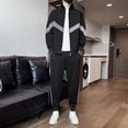 thumbnail image 1 of Gamivast Men's 2 Piece Athletic Set Full Zip Jacket and Pants Color Block Tracksuit Stand Collar Suit for Gym Running Workout Jogging Sporty Outfit, 1 of 7