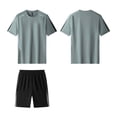 thumbnail image 1 of Gamivast Men's 2 Piece Athletic Set Short Sleeve Crew Neck T-Shirt and Shorts Quick Dry Running Outfit with Contrast Trim for Gym Workout Summer Sport Suit, 1 of 7