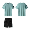 thumbnail image 1 of Gamivast Men's 2 Piece Athletic Set Short Sleeve Crew Neck T-Shirt and Shorts Quick Dry Running Outfit with Contrast Trim for Gym Workout Summer Sport Suit, 1 of 7