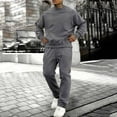 thumbnail image 1 of Gamivast Men's 2 Piece Fleece Sweatsuit Solid Raglan Long Sleeve Crewneck Pullover and Drawstring Joggers Set Soft Warm Tracksuit for Casual Gym Daily Wear, 1 of 7