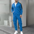 thumbnail image 1 of Gamivast Men's 2 Piece Sweatsuit Textured Zip up Hoodie and Cargo Pants Set Contrast Patch Outfit for Outdoor Work Hiking Casual Daily Sport Clothing, 1 of 7