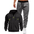 thumbnail image 1 of Gamivast Men's 2 Piece Tracksuit Full Zip Hooded Sweatshirt and Joggers Set Multi Pocket Athletic Outfit for Gym Running Workout Sport Wear, 1 of 6