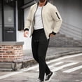 thumbnail image 1 of Gamivast Men's 2 Piece Waffle-Knit Tracksuit Full Zip Bomber Jacket and Drawstring Pants Set Textured Athletic Outfit for Casual Daily Gym Workout Sporty Wear, 1 of 5