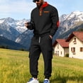 thumbnail image 1 of Gamivast Men's Cargo Tracksuit Quarter Zip Sweatshirt and Pants Set Contrast Elbow Patch Outfit for Outdoor Hiking Work Casual Daily Athletic Suit, 1 of 7