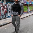 thumbnail image 1 of Gamivast Men's Color Block Hoodie Set Contrast Raglan Sweatshirt and Zipper Pocket Pants Casual Athletic Tracksuit for Gym Workout Running Sporty Suit, 1 of 7