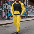 thumbnail image 1 of Gamivast Men's Color Block Hoodie Set Contrast Raglan Sweatshirt and Zipper Pocket Pants Casual Athletic Tracksuit for Gym Workout Running Sporty Suit, 1 of 7