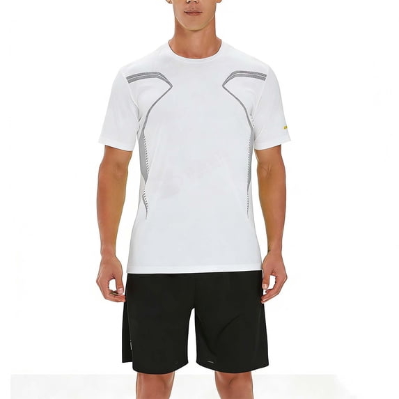 Gamivast Men's Compression Sport Set Short Sleeve T-Shirt and Shorts Moisture Wicking Base Layer Athletic Outfit for Gym Running Workout Fitness Training