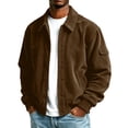 thumbnail image 1 of Gamivast Men's Corduroy Jackets Button Down Long Sleeve Shacket Tops Vintage Bomber Coat with Pocket Casual Fall Winter Outerwear Everyday Wear, 1 of 7
