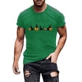 thumbnail image 1 of Gamivast Men's Cute Spooky Cat Pumpkin T-Shirt Halloween Graphic Print Short Sleeve Crewneck Tee Casual Fall Festival Top Novelty Holiday Shirt Flattering Fit Wear Green XL, 1 of 5